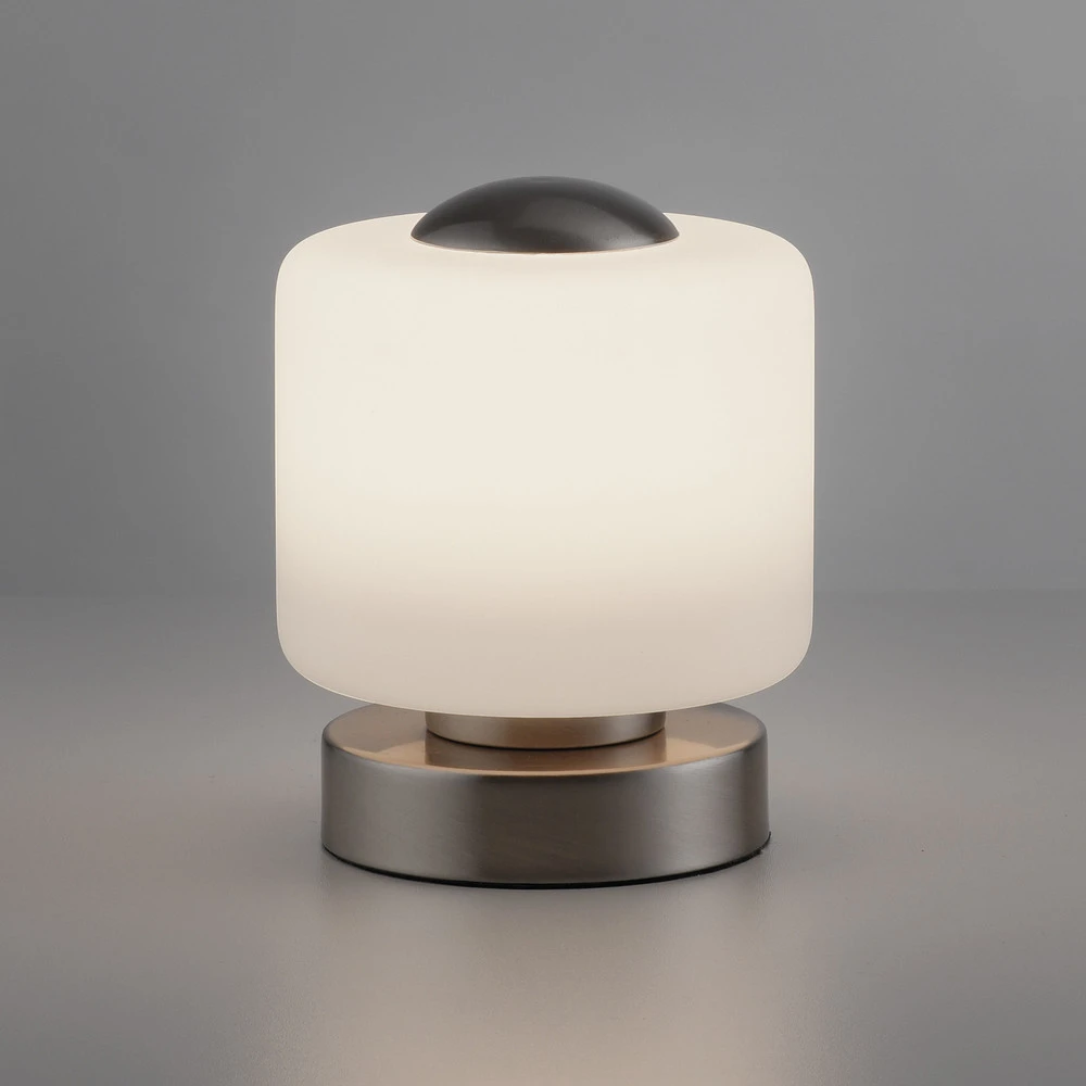 Lampe de chevet Paul Neuhaus lampe de table LED Bota, couleur acier, verre, intensité variable