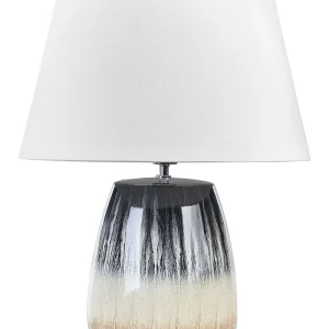 Lampe de chevet Tafellamp keramiek grijs/beige CIDRA