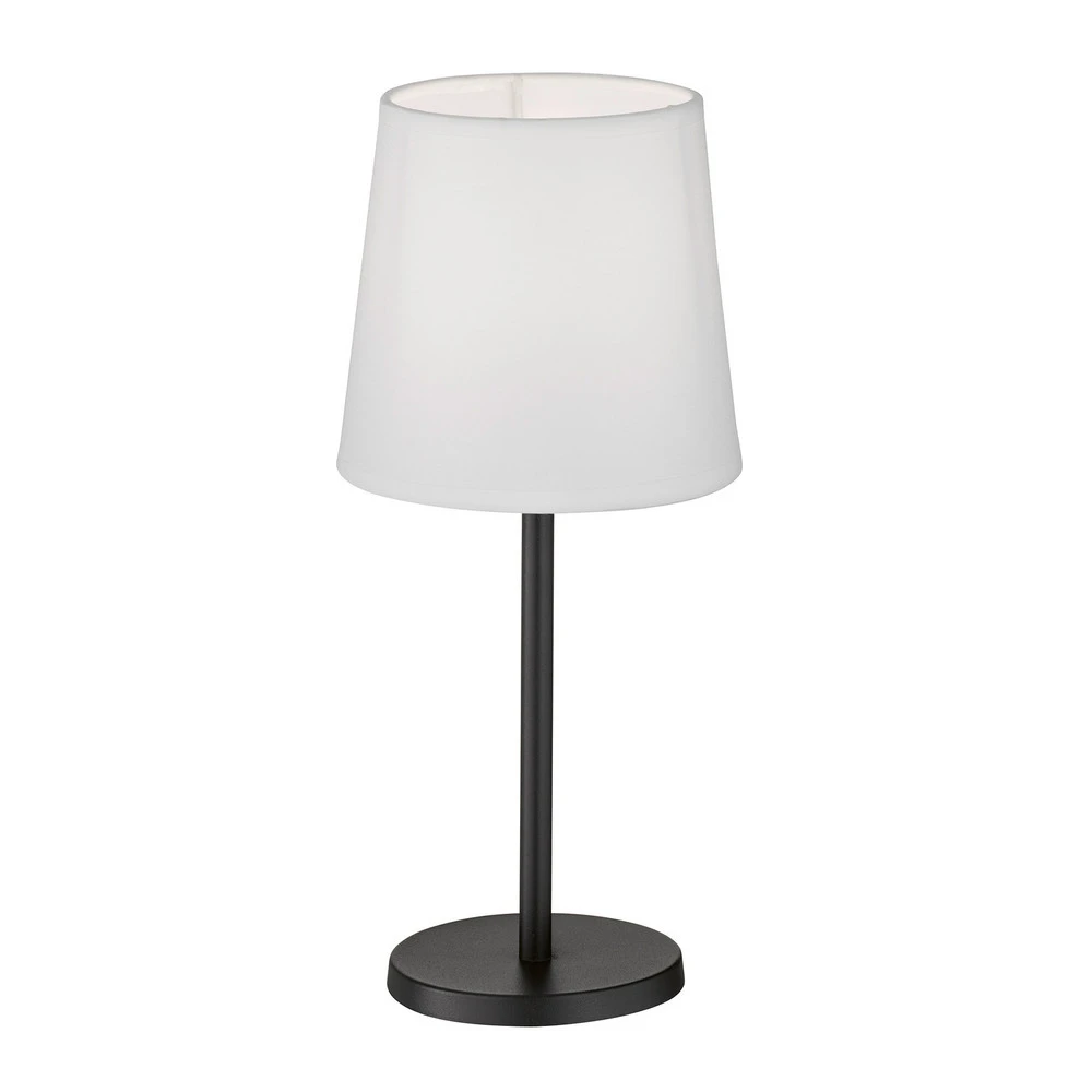 Lampe à poser Lampe à poser Eve, abat-jour tissu, noir/blanc