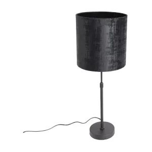 Lampe de table abat-jour velours noir noir 25 cm réglable - Parte en papier artisanal