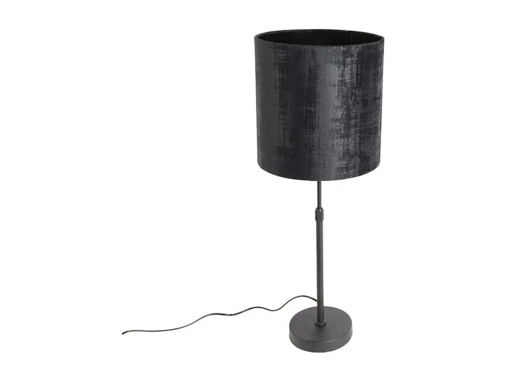 Lampe de table abat-jour velours noir noir 25 cm réglable - Parte en papier artisanal