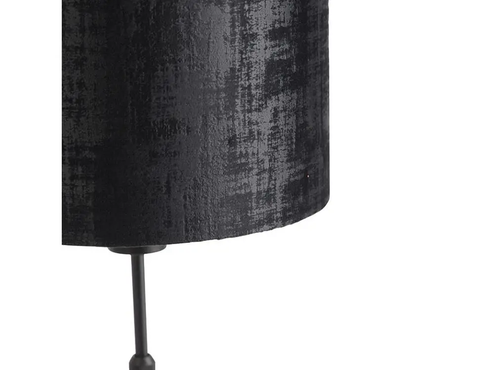 Lampe de table abat-jour velours noir noir 25 cm réglable - Parte en papier artisanal