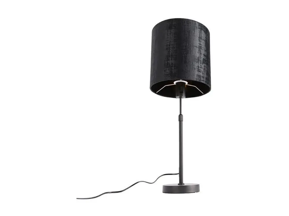 Lampe de table abat-jour velours noir noir 25 cm réglable - Parte en papier artisanal