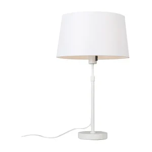 Lampe de table blanc avec abat-jour blanc 35 cm réglable - Parte | Dimmable | Haute luminosité