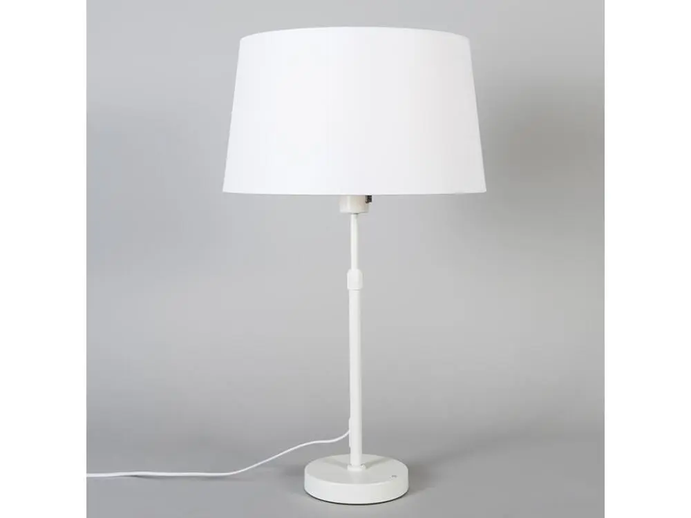 Lampe de table blanc avec abat-jour blanc 35 cm réglable - Parte | Dimmable | Haute luminosité