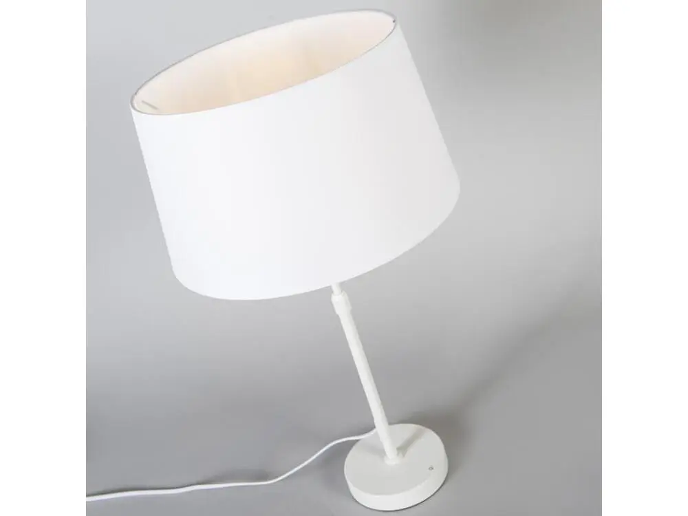 Lampe de table blanc avec abat-jour blanc 35 cm réglable - Parte | Dimmable | Haute luminosité