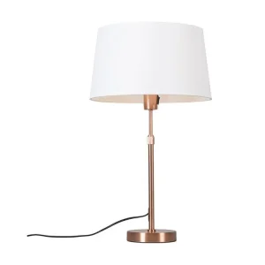 Lampe de table en cuivre avec abat-jour blanc 35 cm réglable - Parte | Dimmable | Haute luminosité