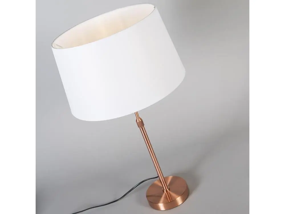Lampe de table en cuivre avec abat-jour blanc 35 cm réglable - Parte | Dimmable | Haute luminosité