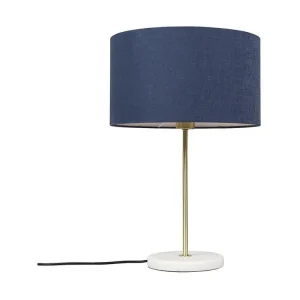 Lampe de table en laiton avec abat-jour bleu 35 cm - Kaso - Certifié CE