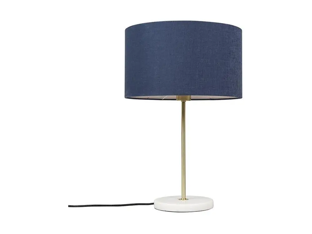 Lampe de table en laiton avec abat-jour bleu 35 cm - Kaso - Certifié CE