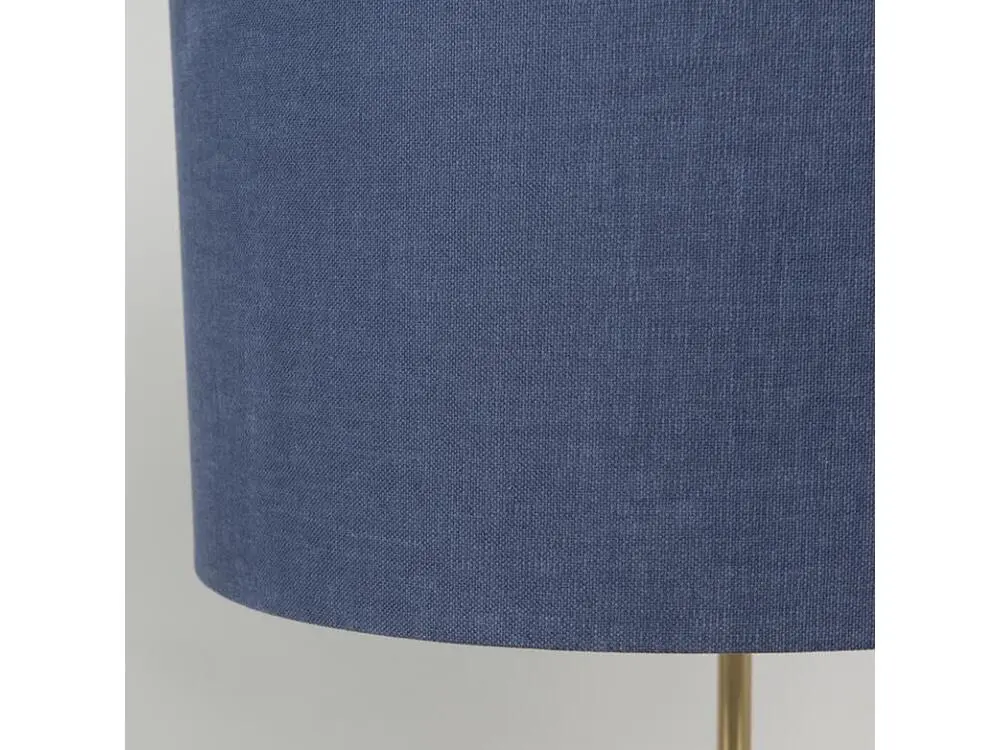 Lampe de table en laiton avec abat-jour bleu 35 cm - Kaso - Certifié CE