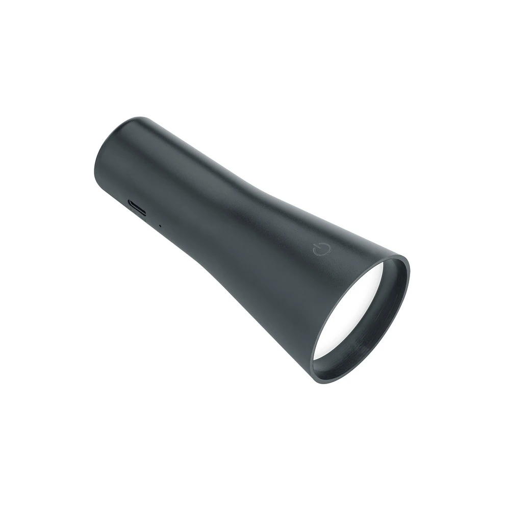 Lampe de table LED à autonomie renouvelable Maxi, noir, métal, intensité variable, 36 avec variateur d'intensité