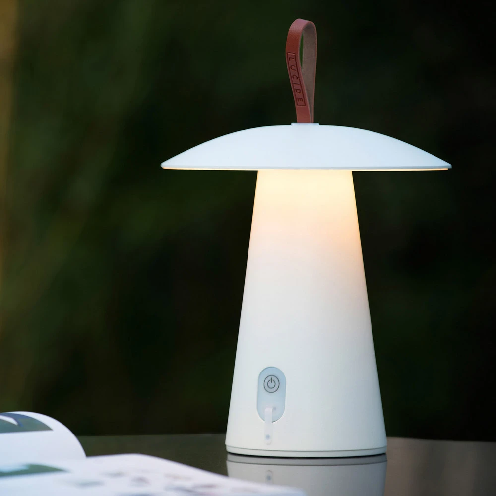 Lampe de table LED sur batterie La Donna, blanc, aluminium, intensité