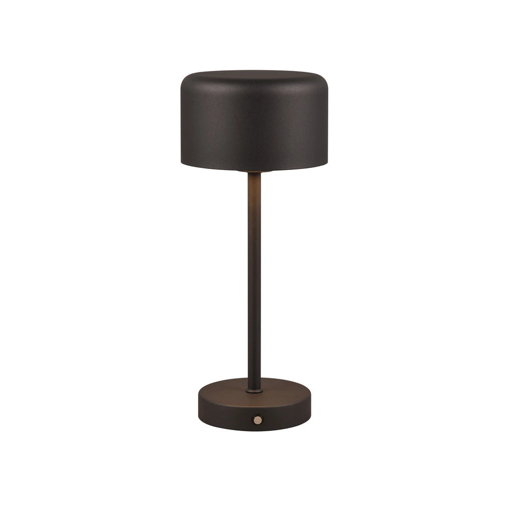 Lampe de table LED sur batterie Jeff, noir mat, hauteur 30 cm, métal