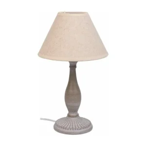Lampe de table en métal gris 20x20x34h avec câble textile