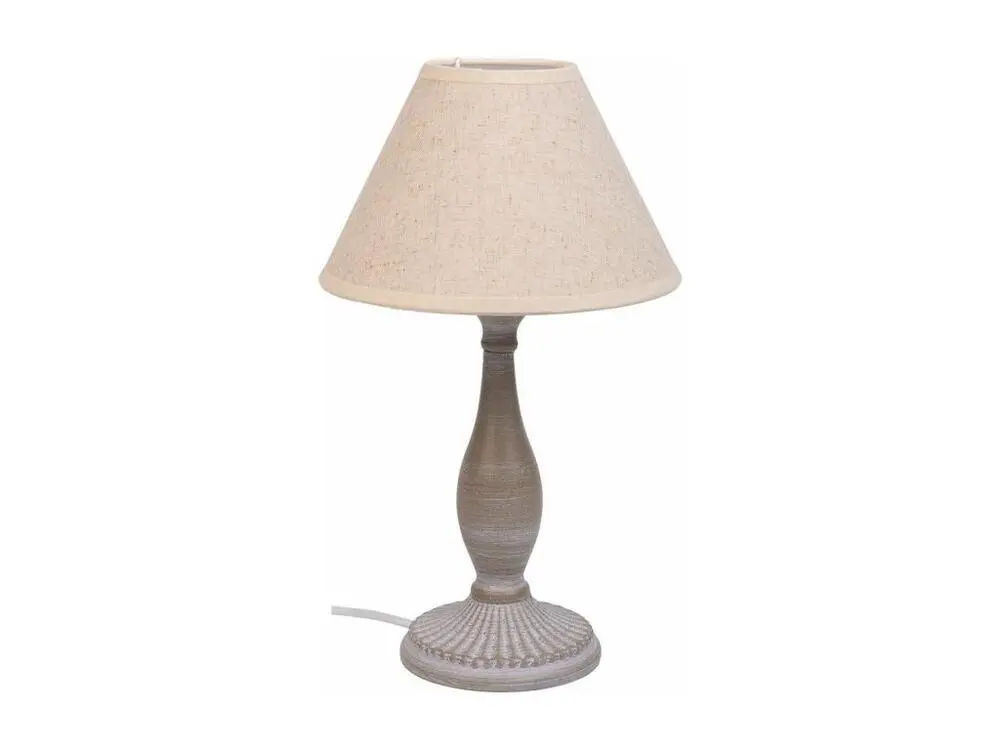 Lampe de table en métal gris 20x20x34h avec câble textile