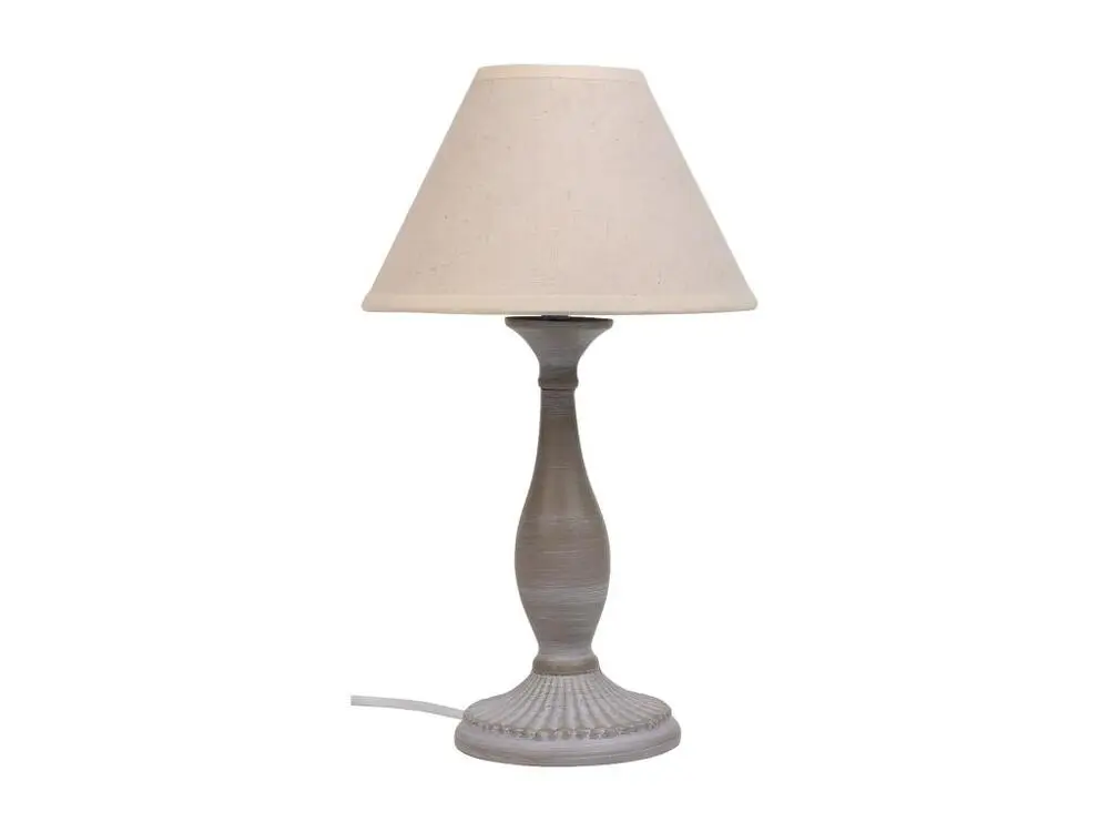 Lampe de table en métal gris 20x20x34h avec câble textile