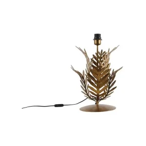 Lampe de table vieux style en or sans abat-jour - Botanica en lin naturel