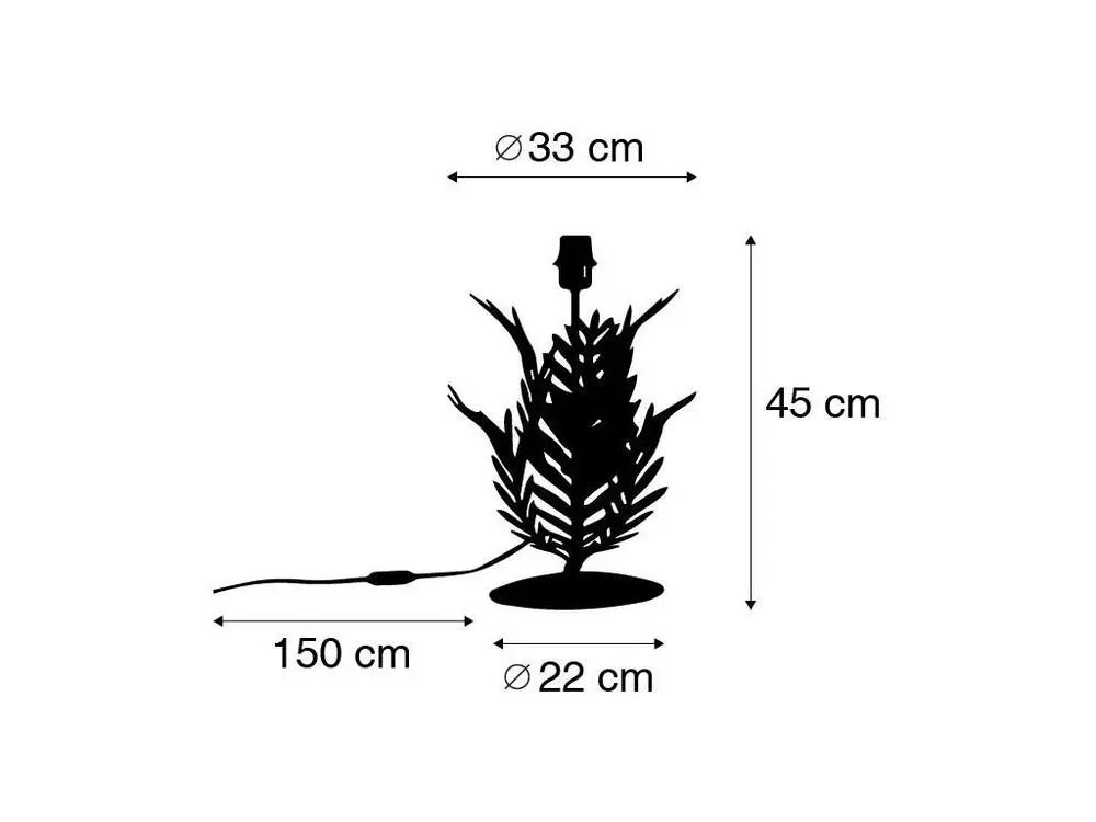 Lampe de table vieux style en or sans abat-jour - Botanica en lin naturel