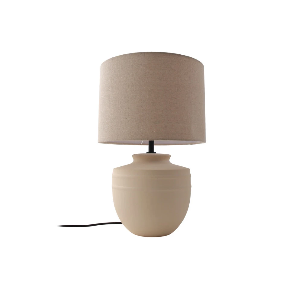 Lindby lampe à poser Thalassia, naturel, Ø 30 cm, céramique pour intérieur moderne