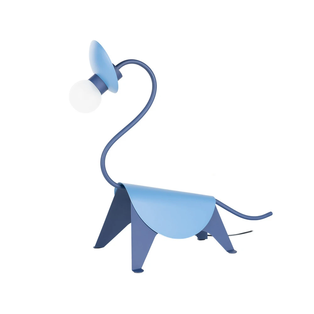 Lucande lampe de table Idalina, Dino, bleu, acier, 44 cm | Dimmable | Haute luminosité