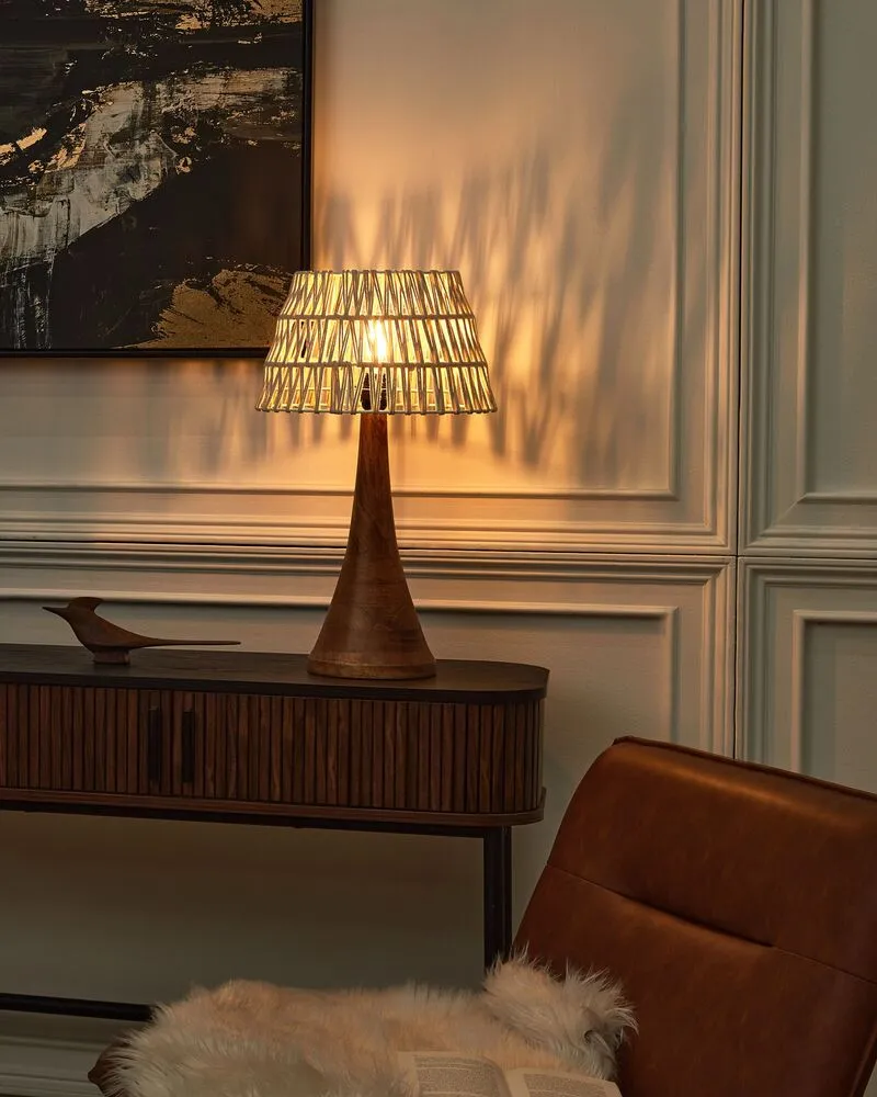 Mango Wood Table Lamp Sable PELLEJAS