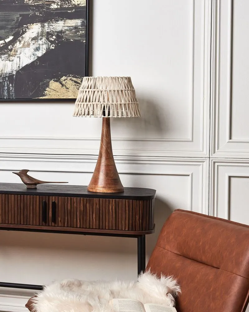 Mango Wood Table Lamp Sable PELLEJAS