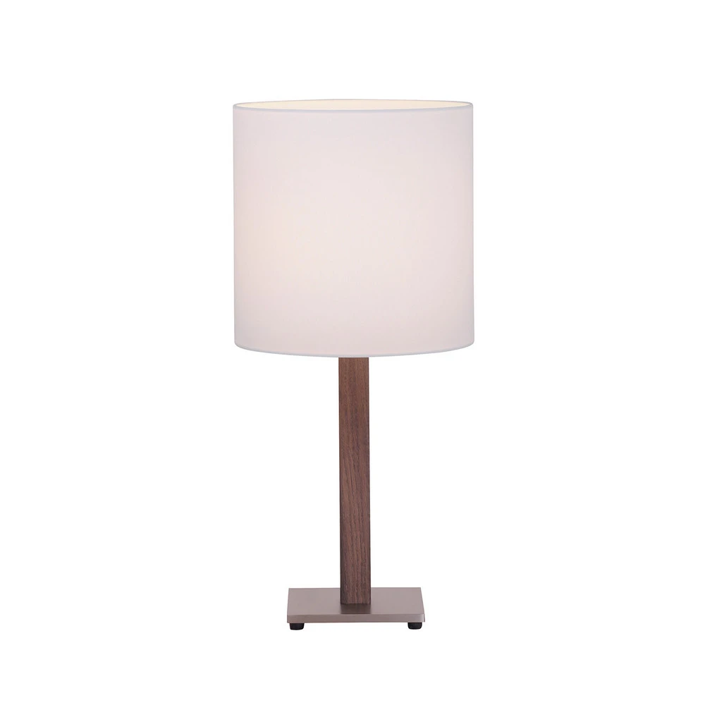 Quitani lampe de table Elif, blanc, angulaire, chêne ténébreux
