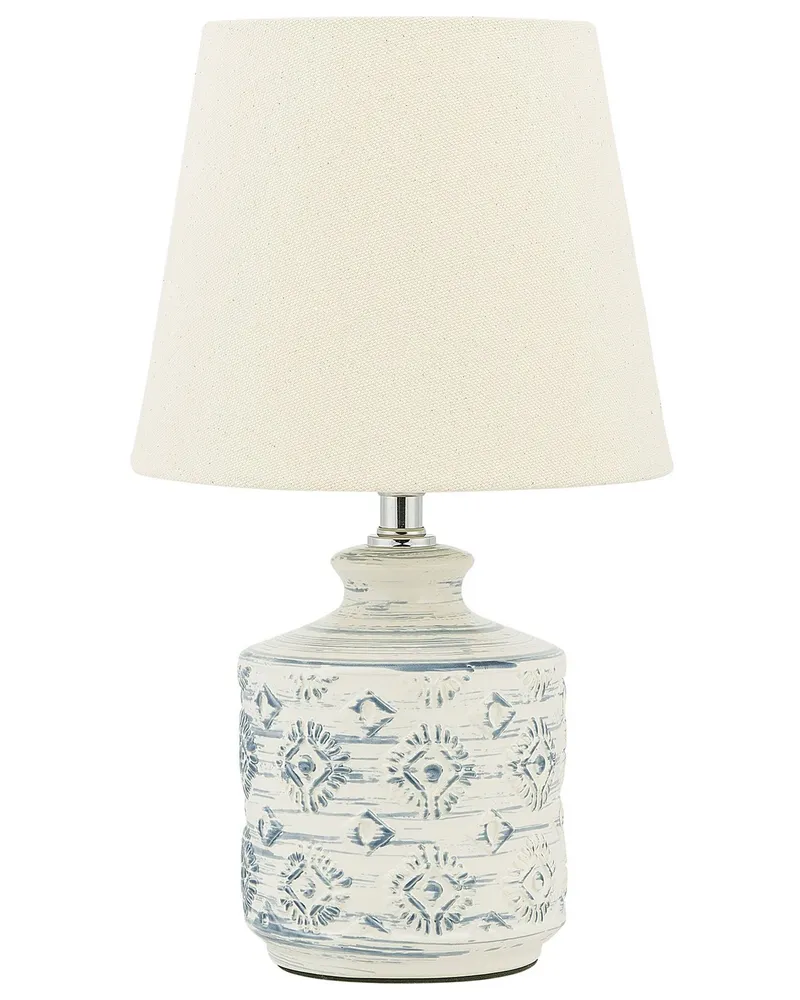 Socle en bois massif Table Lamp Crème ROSANNA