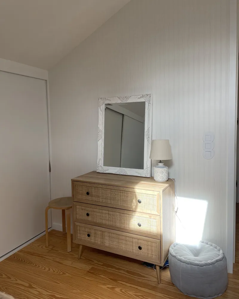 Socle en bois massif Table Lamp Crème ROSANNA