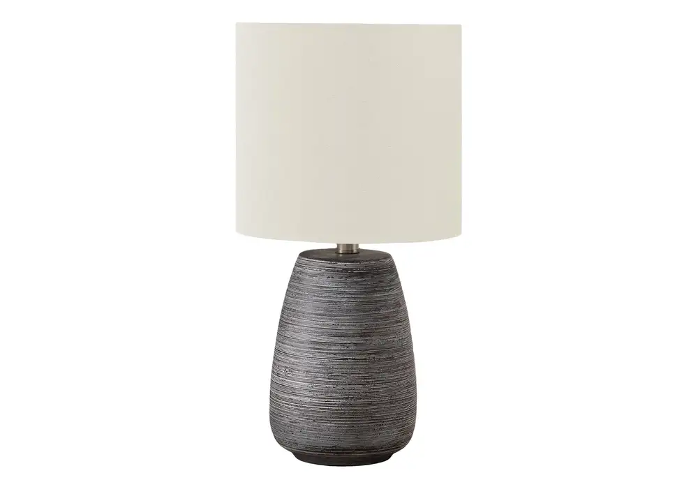 Suspension à abat-jour éClairage - Lampe De Table 19"H CéRamique Gris / Abat-Jour Ivoire
