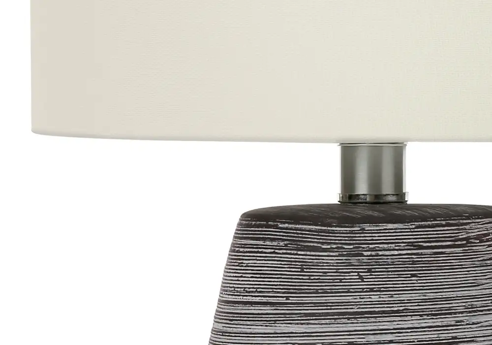 Suspension à abat-jour éClairage - Lampe De Table 19"H CéRamique Gris / Abat-Jour Ivoire