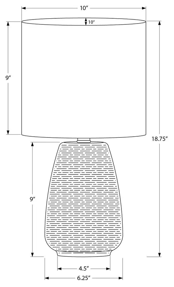 Suspension à abat-jour éClairage - Lampe De Table 19"H CéRamique Gris / Abat-Jour Ivoire