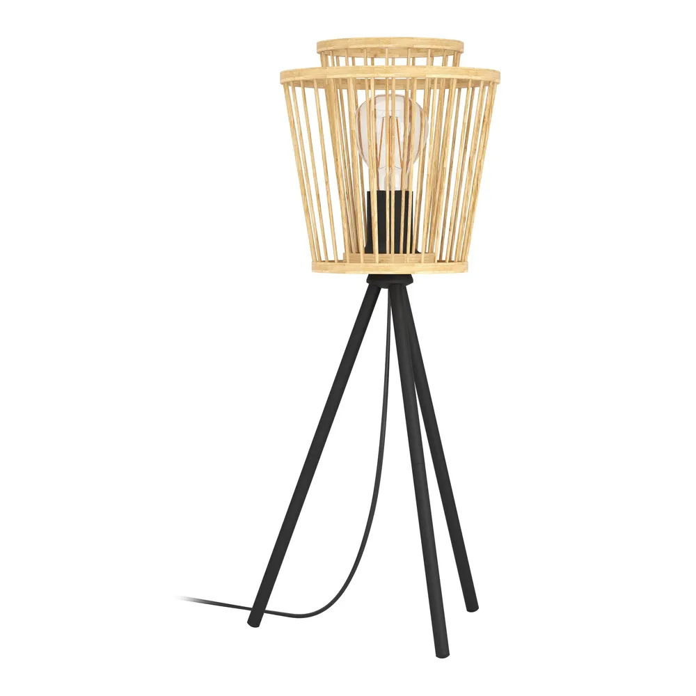 Suspension à trois bras Lampe de table bambou naturel HYKEHAM E27 1X40W