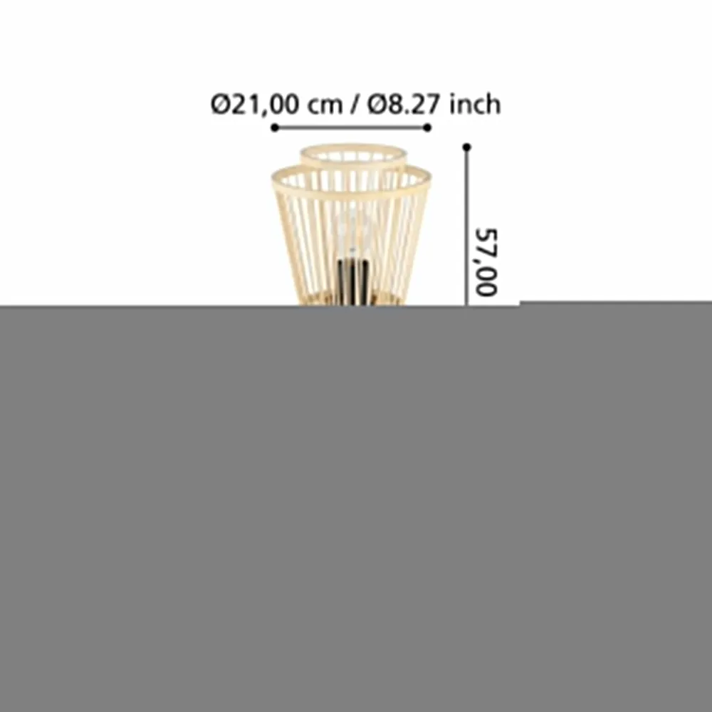 Suspension à trois bras Lampe de table bambou naturel HYKEHAM E27 1X40W