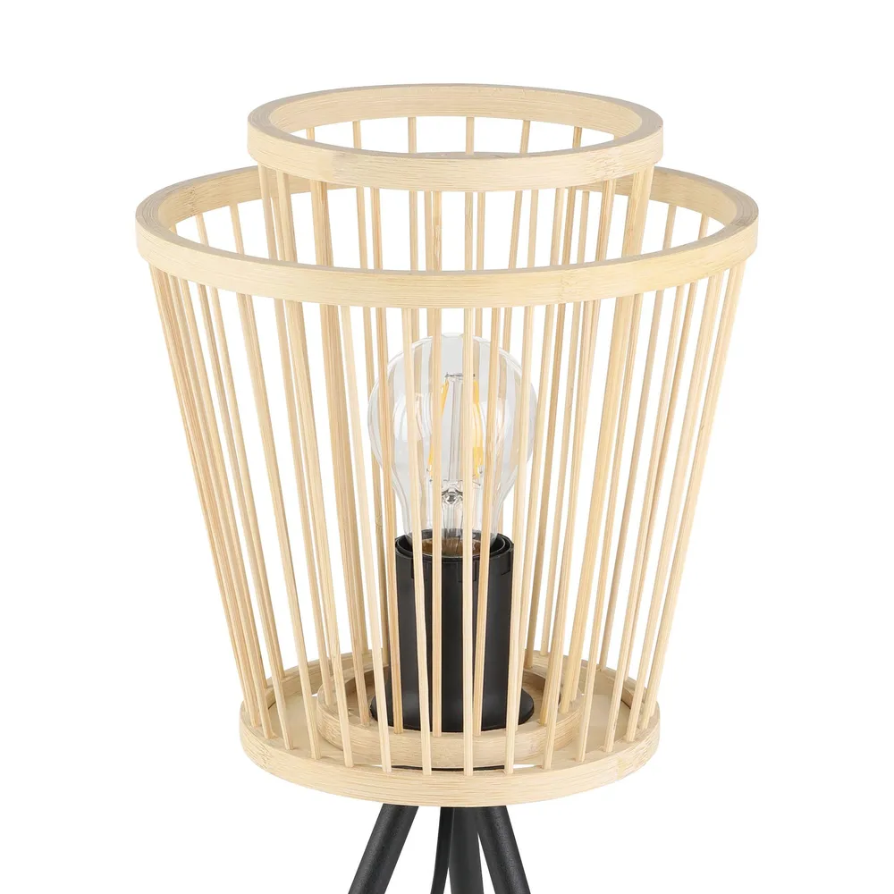 Suspension à trois bras Lampe de table bambou naturel HYKEHAM E27 1X40W