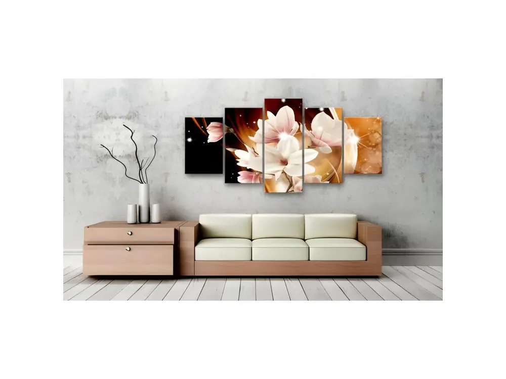 Tableau Fleurs Illumination (Magnolias) : Taille - 200 x 100 cm