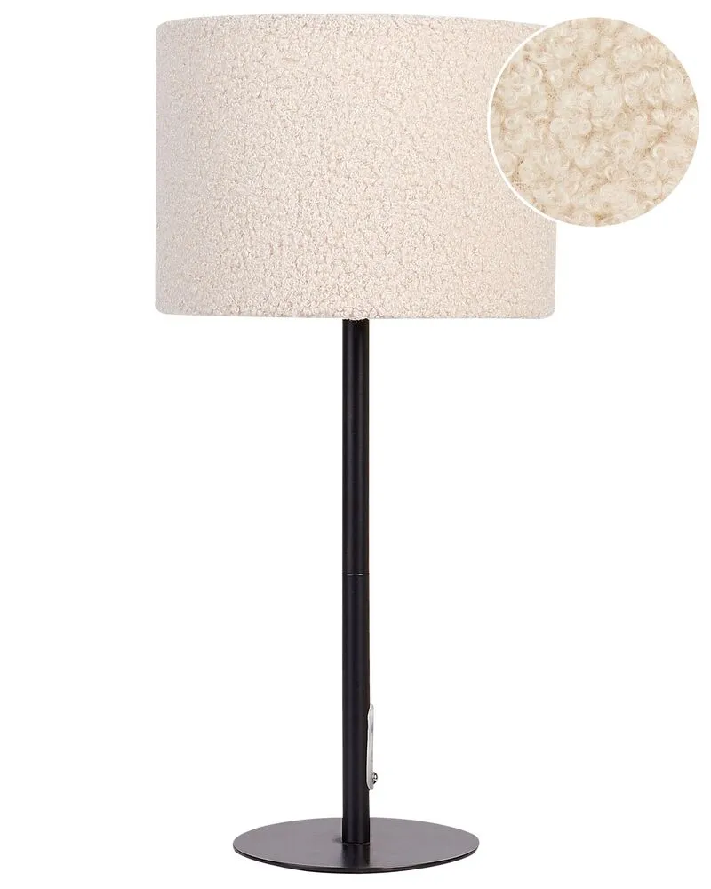 Tafellamp bouclé chamois VINAZCO - Certifié CE