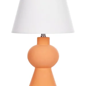 Tafellamp keramiek oranje FABILOS en papier artisanal