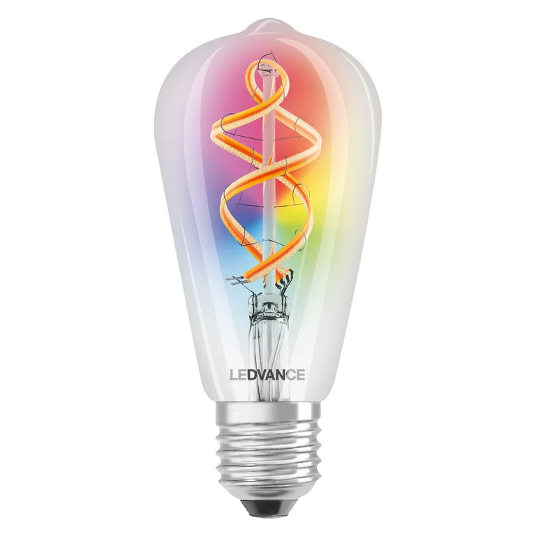 LAMPADINA FILAMENTO LEDVANCE EDISON SMART+ WIFI PANACHÉ RGBW 4,5W(30W) 300LM E27 2700K DIMMERABILE SMT609914WF