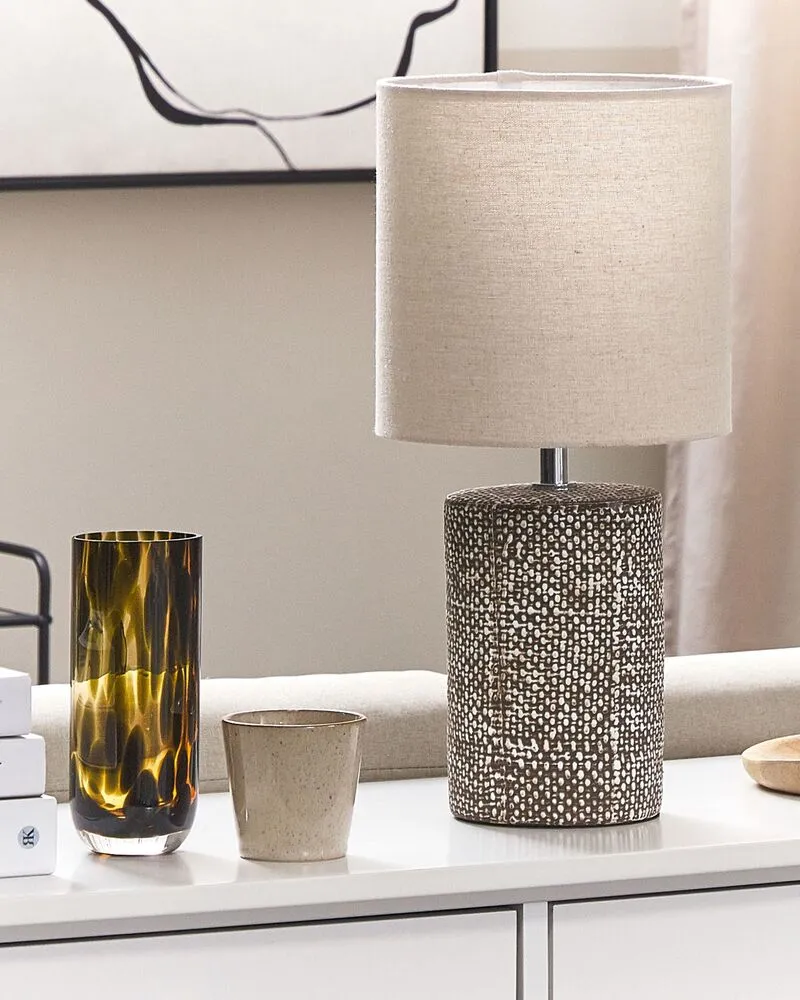 Lampe à poser en céramique marron IDER | Garantie 2 Ans