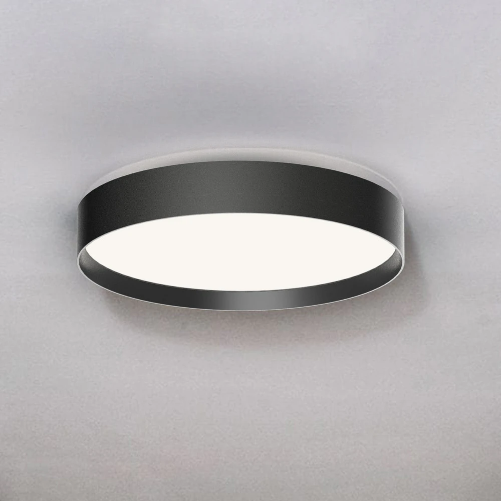 LOOM DESIGN Plafonnier LED Lucia, noir, Ø 35 cm Alu - Installation Facile