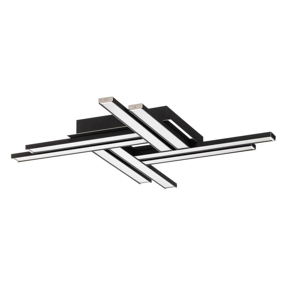 Luminaire de plafond encastrable Plafonnier LED Largo à 8 lampes noir