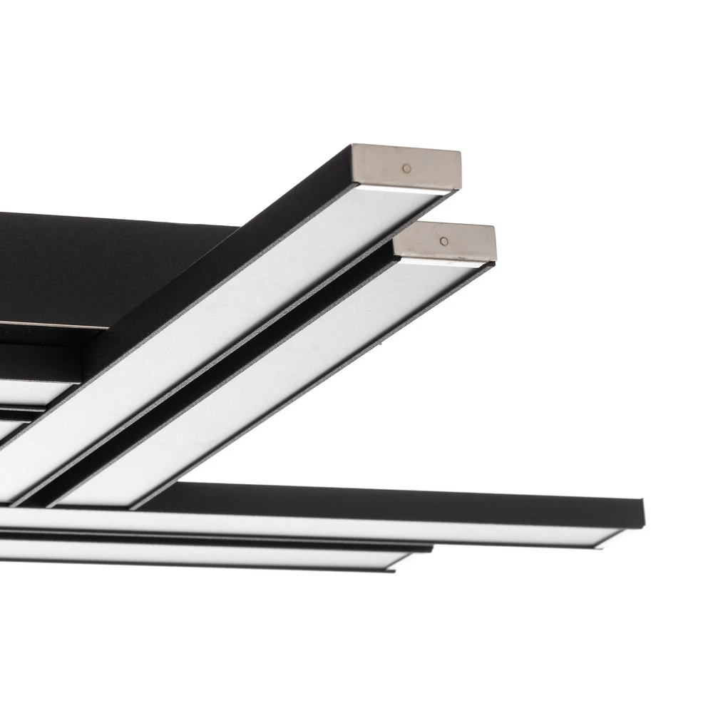 Luminaire de plafond encastrable Plafonnier LED Largo à 8 lampes noir