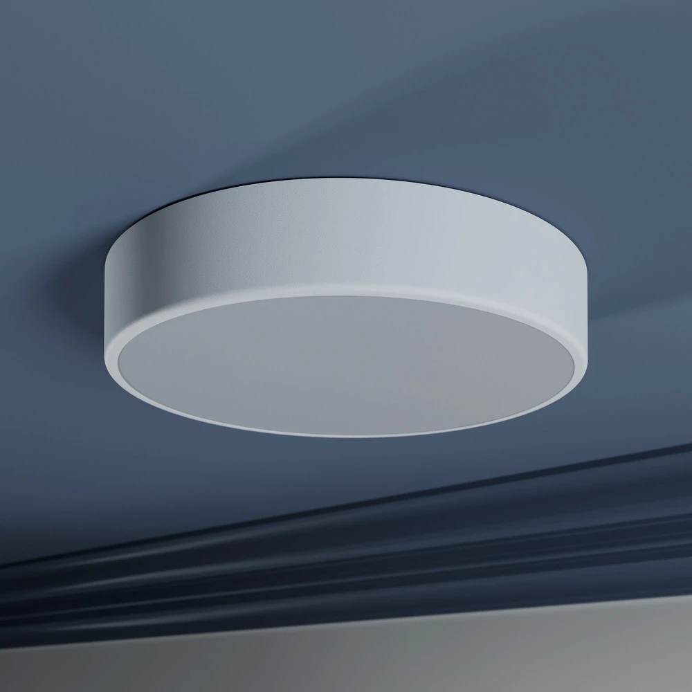 Plafonnier Cleo, Ø 40 cm, IP20, blanc, métal, E27 à fixation clip