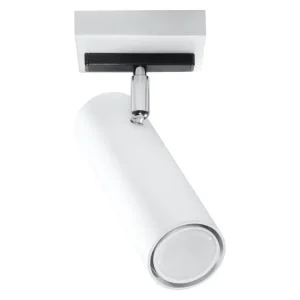 Plafonnier contemporain en acier - 1 sources lumineuses - L.8 x H.20 cm - blanc