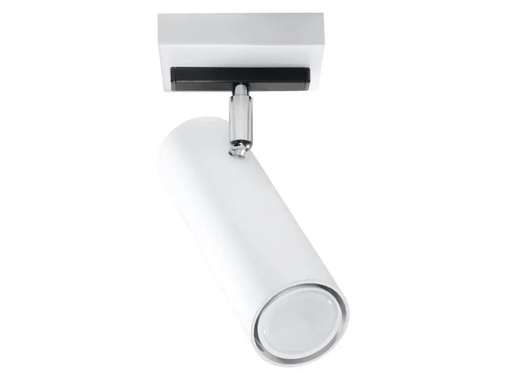 Plafonnier contemporain en acier - 1 sources lumineuses - L.8 x H.20 cm - blanc