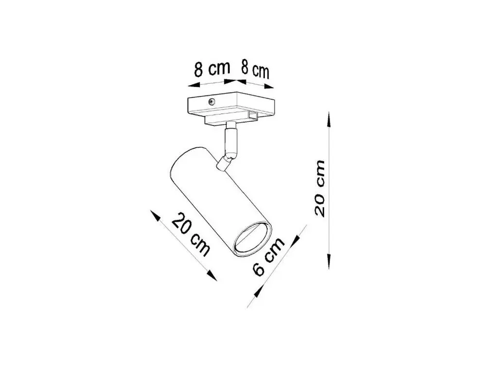 Plafonnier contemporain en acier - 1 sources lumineuses - L.8 x H.20 cm - blanc