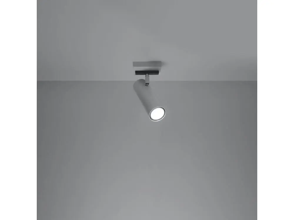 Plafonnier contemporain en acier - 1 sources lumineuses - L.8 x H.20 cm - blanc