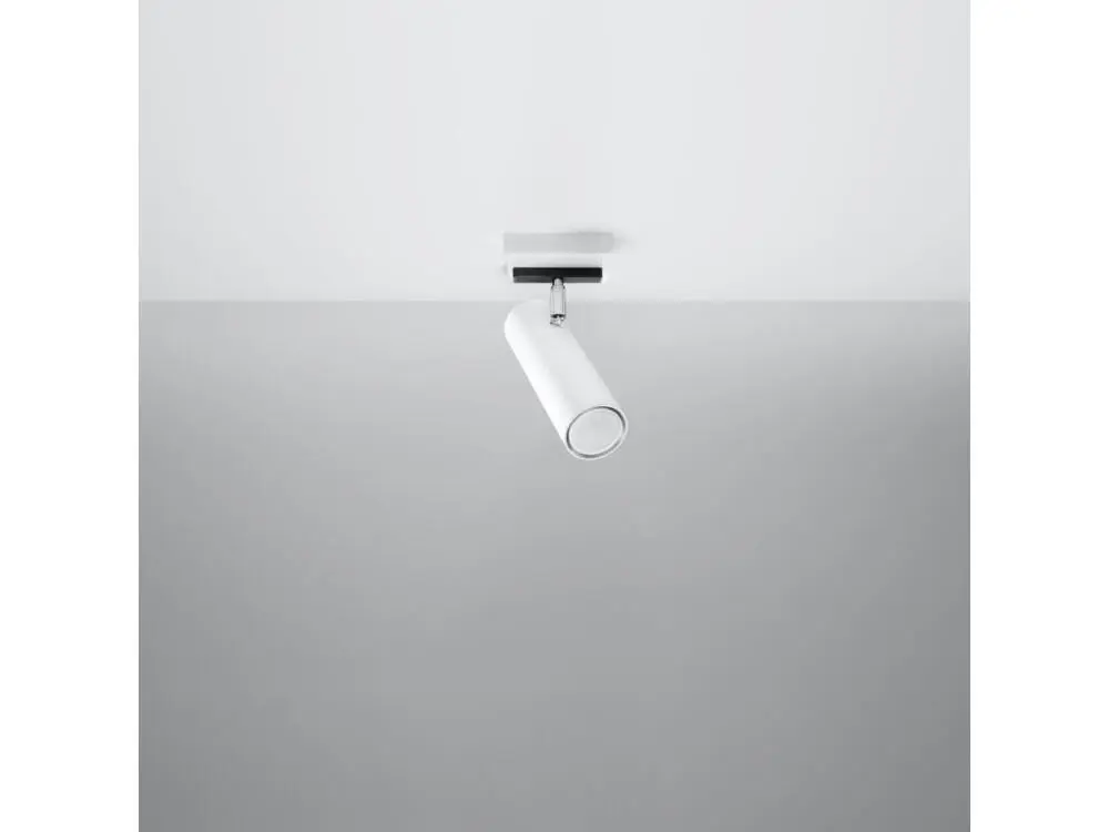 Plafonnier contemporain en acier - 1 sources lumineuses - L.8 x H.20 cm - blanc